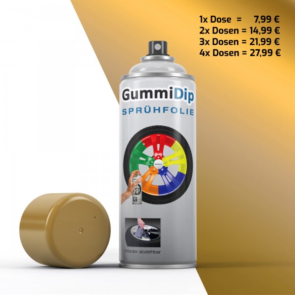 Gummi Dip Sprühfolie - Gold Metallic matt - Effekt Spray
