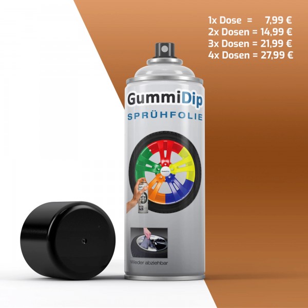 Gummi Dip Sprühfolie - Kupfer Metallic matt - Effekt Spray