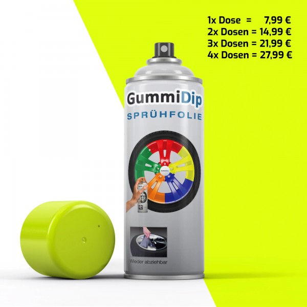 Gummi Dip Sprühfolie - Neon-Gelb matt - Blaze Spray 