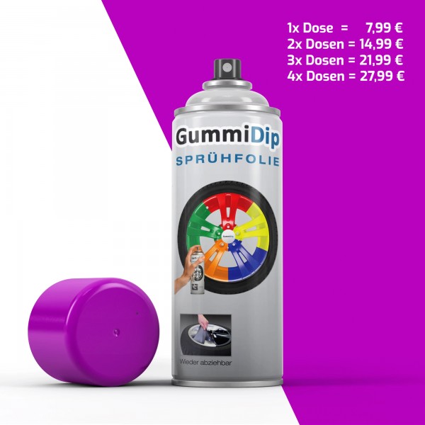 Gummi Dip Sprühfolie - Neon-Lila matt - Blaze Spray